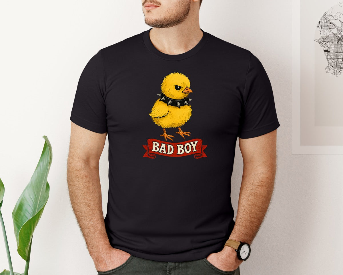 brand:Bella Canvas|color:Black|Bad Boy Bad Chick Funny Chick Graphic T-Shirt