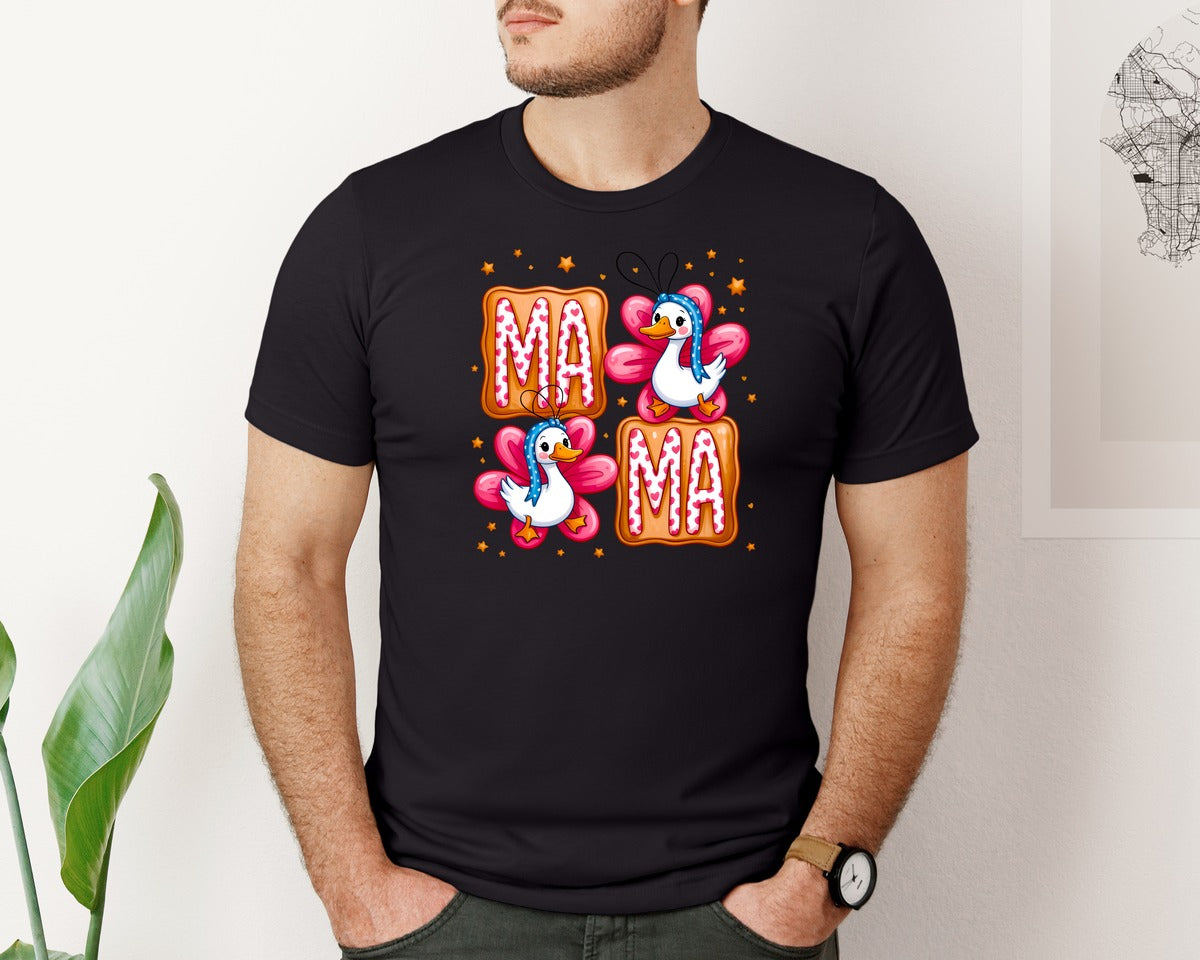 brand:Bella Canvas|color:Black|Floral Mama Goose Mama Goose 2 Graphic T-Shirt