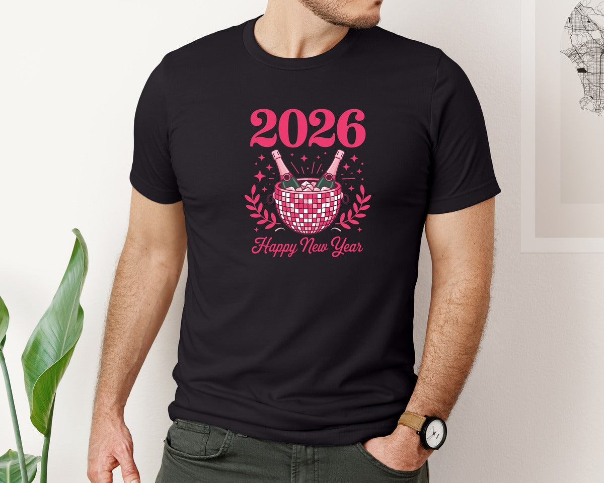 brand:Bella Canvas|color:Black|Happy New Year 2026 New Years Eve 5 Graphic T-Shirt