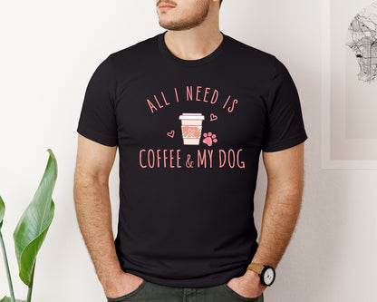 brand:Bella Canvas|color:Black|Love Coffee Dog Valentine Graphic T-Shirt