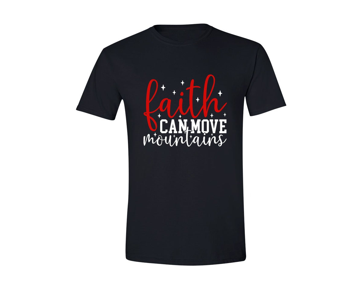 brand:Generic|color:Black|Faith Can Move Mountains Christian 2 Graphic T-Shirt