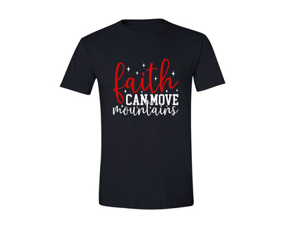 brand:Generic|color:Black|Faith Can Move Mountains Christian 2 Graphic T-Shirt