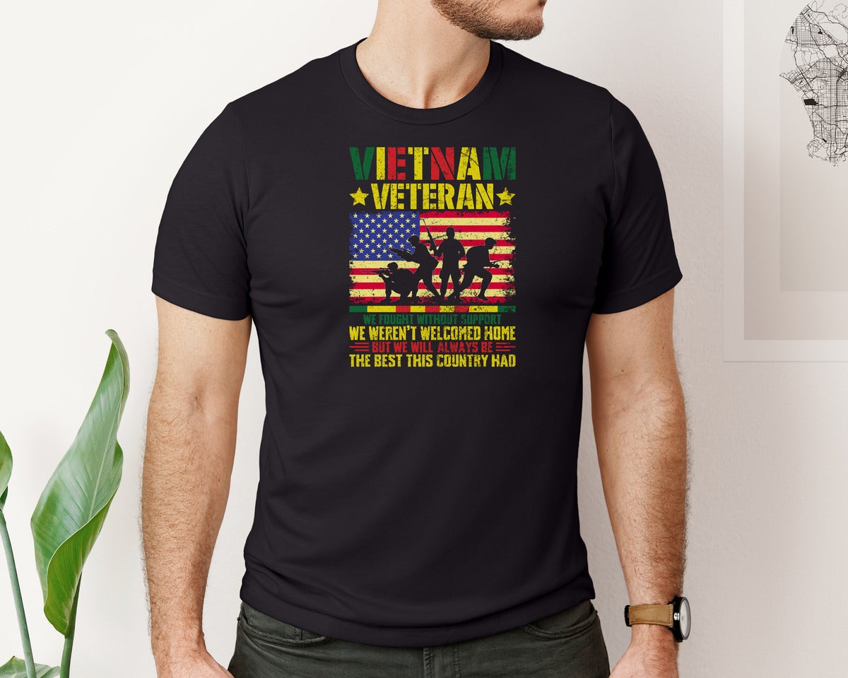 brand:Bella Canvas|color:Black|Vietnam Pride Veterans Day T Shirt Graphic T-Shirt