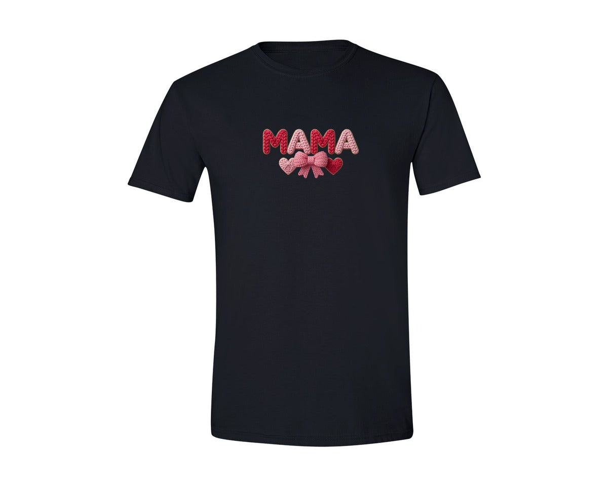 brand:Generic|color:Black|Crochet Mama Valentine Graphic T-Shirt