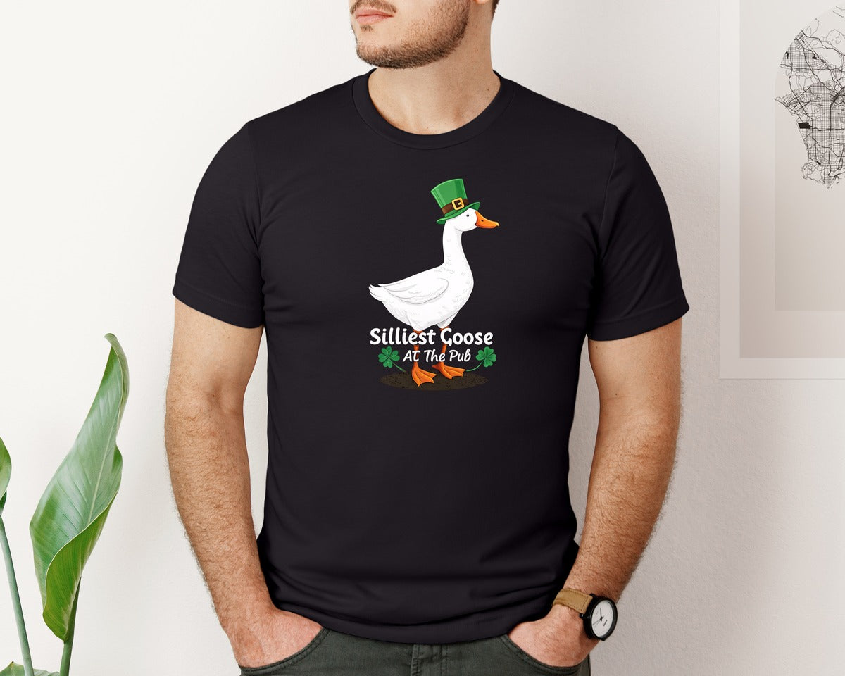 brand:Bella Canvas|color:Black|Silly Goose St Patricks Funniest Graphic T-Shirt