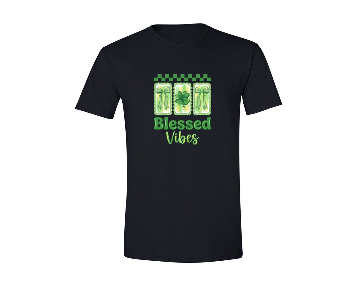 brand:Generic|color:Black|Blessed Vibes St Patricks Day 2 Graphic T-Shirt