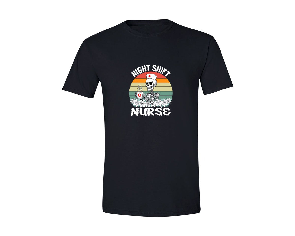 brand:Generic|color:Black|Tired Night Shift Nurse T Shirt Graphic T-Shirt