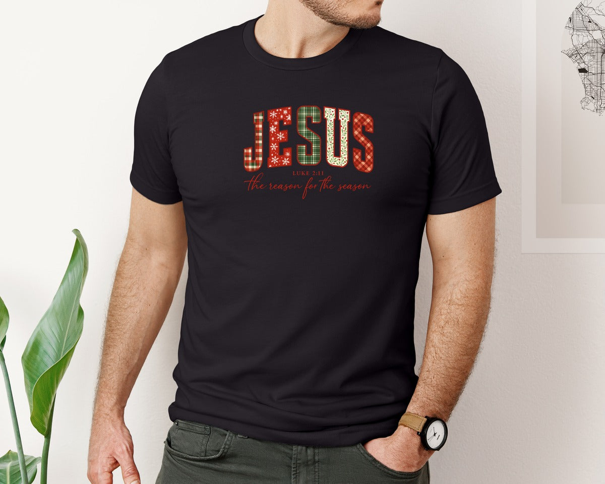 brand:Bella Canvas|color:Black|Jesus The Reason For The Season 32 Graphic T-Shirt