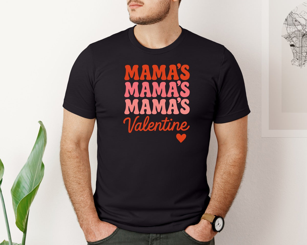 brand:Bella Canvas|color:Black|Mamas Valentine 12 Graphic T-Shirt