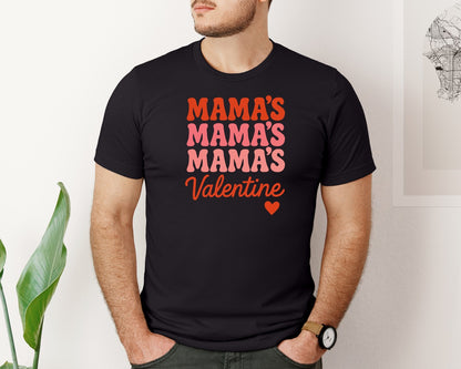 brand:Bella Canvas|color:Black|Mamas Valentine 12 Graphic T-Shirt