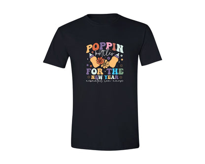 brand:Generic|color:Black|Poppin Bottles For The New Year Neonatal Graphic T-Shirt