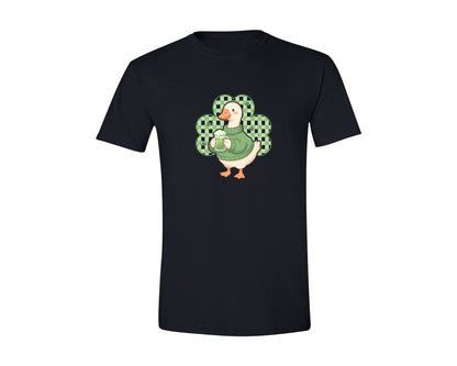 brand:Generic|color:Black|Cute Green Beer Goose Graphic T-Shirt