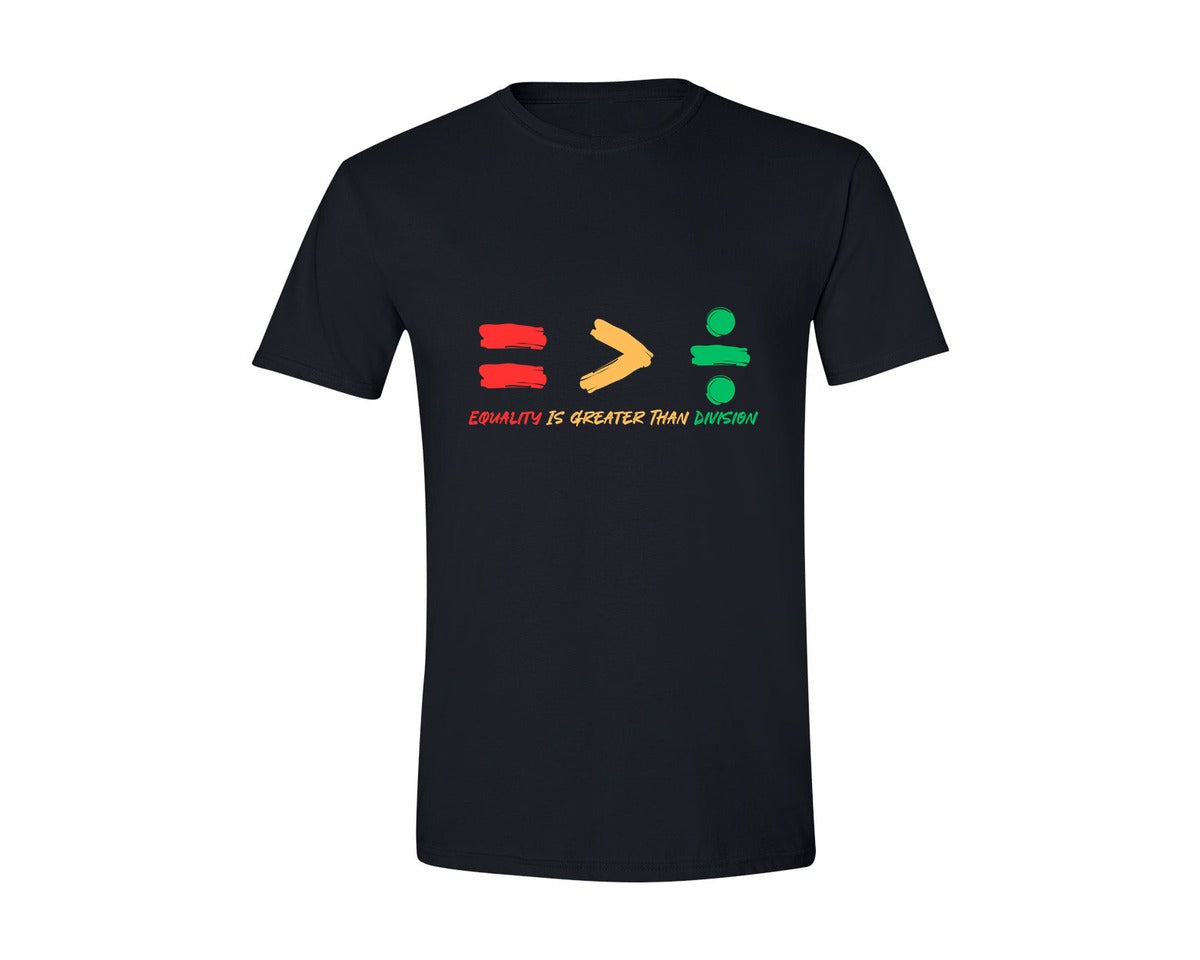 brand:Generic|color:Black|Equality Is Greater Than Division 9 Graphic T-Shirt