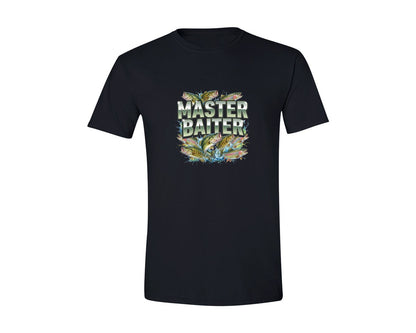 brand:Generic|color:Black|Funny Fishing Master Baiter Bass Graphic T-Shirt
