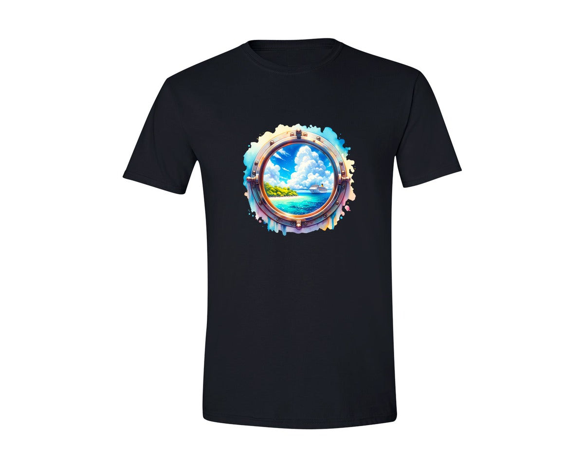 brand:Generic|color:Black|Vacation Travel Cruise Island Graphic T-Shirt