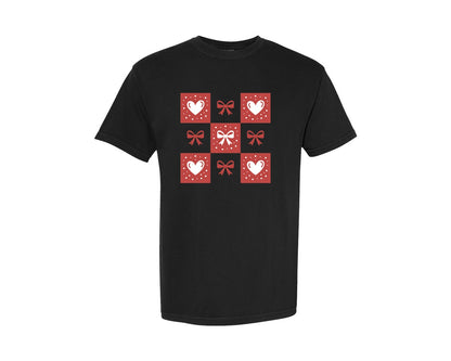 brand:Comfort Colors|color:Black|Retro Checkered Valentines Day 2 Graphic T-Shirt