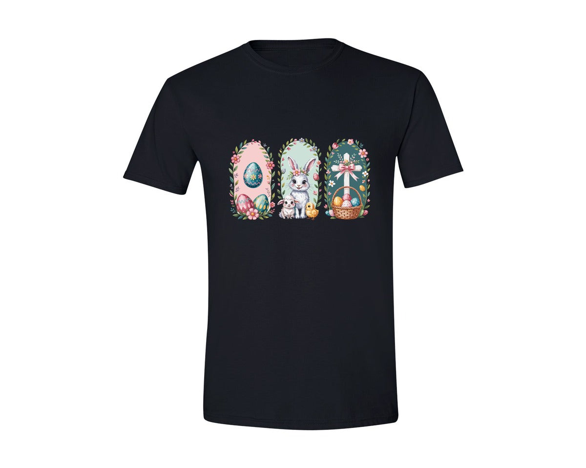 brand:Generic|color:Black|Easter Collage Design Graphic T-Shirt