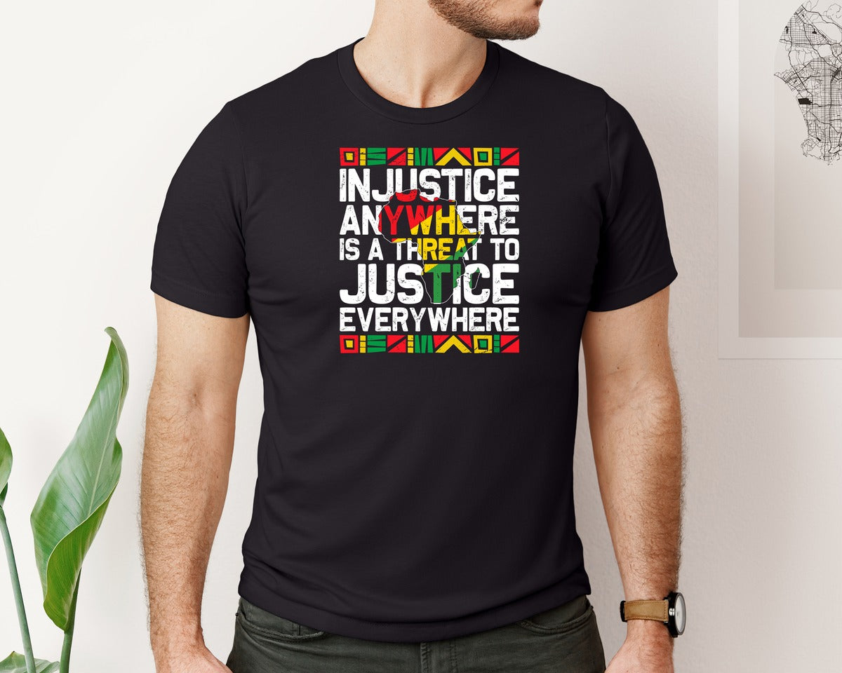 brand:Bella Canvas|color:Black|Justice Black History Month T Shirt Graphic T-Shirt