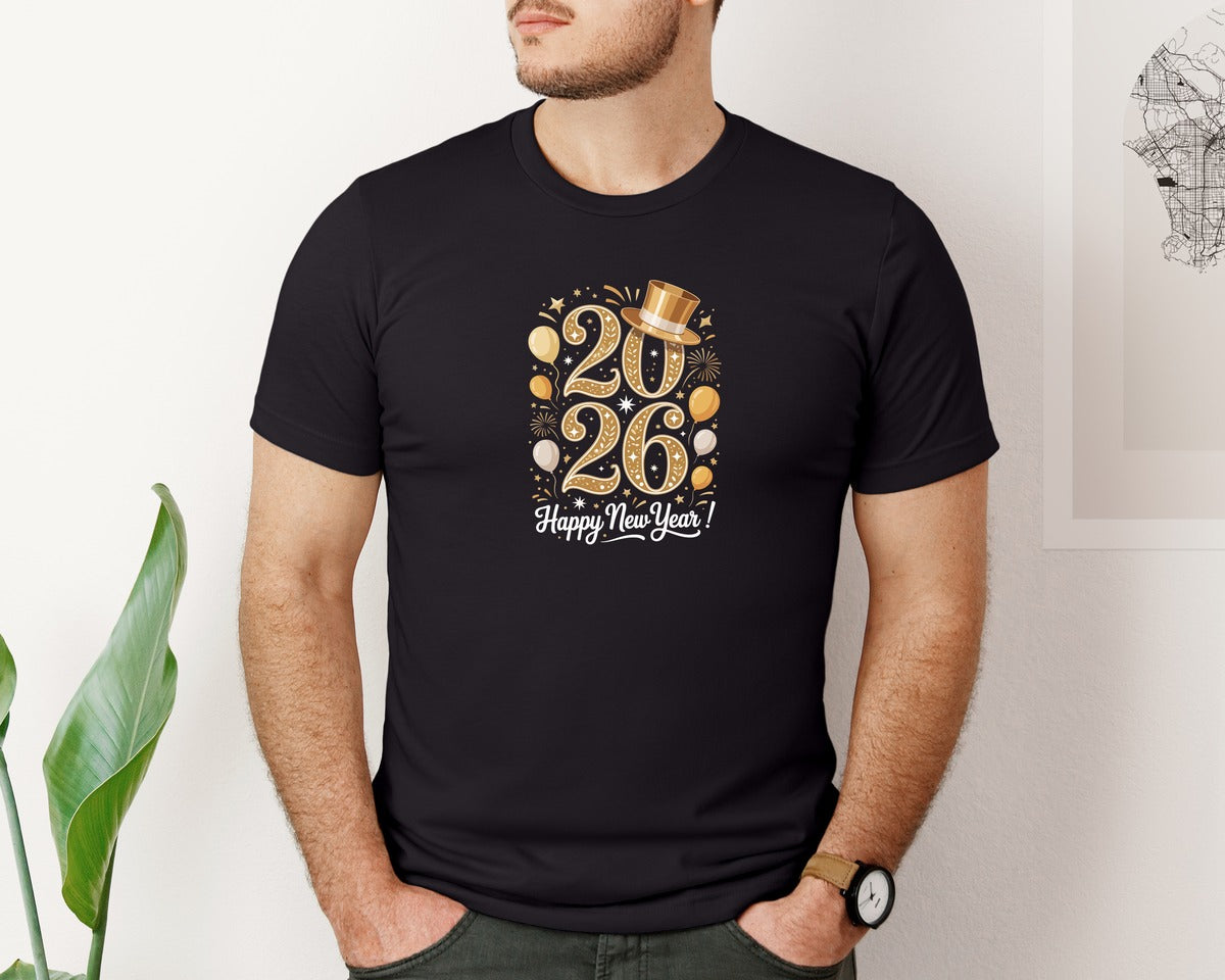brand:Bella Canvas|color:Black|2026 Gold Celebration Graphic Design Graphic T-Shirt