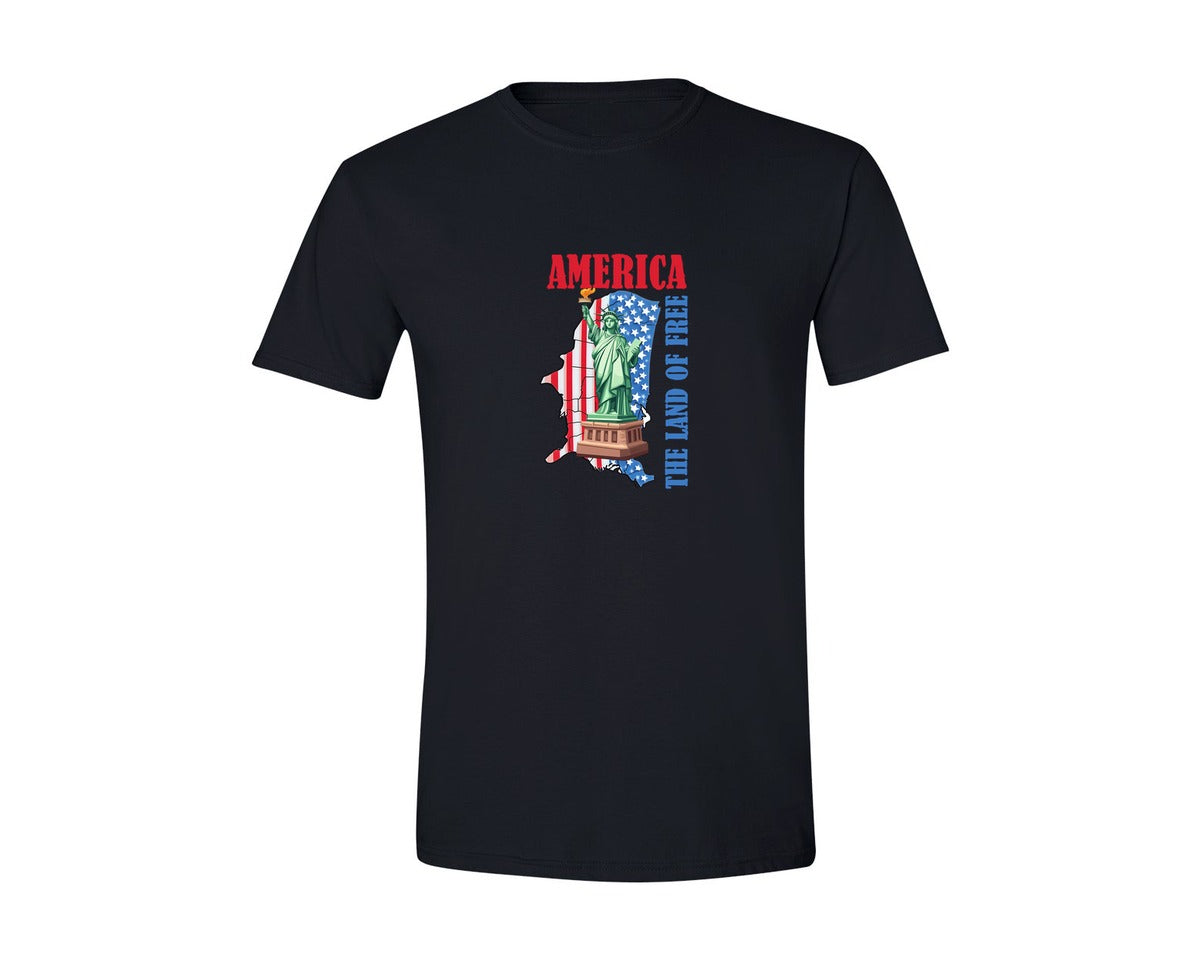 brand:Generic|color:Black|America The Land Of Free Graphic T-Shirt