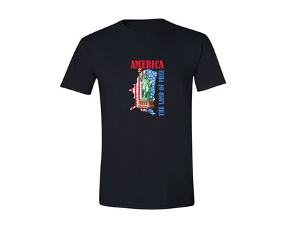 brand:Generic|color:Black|America The Land Of Free Graphic T-Shirt