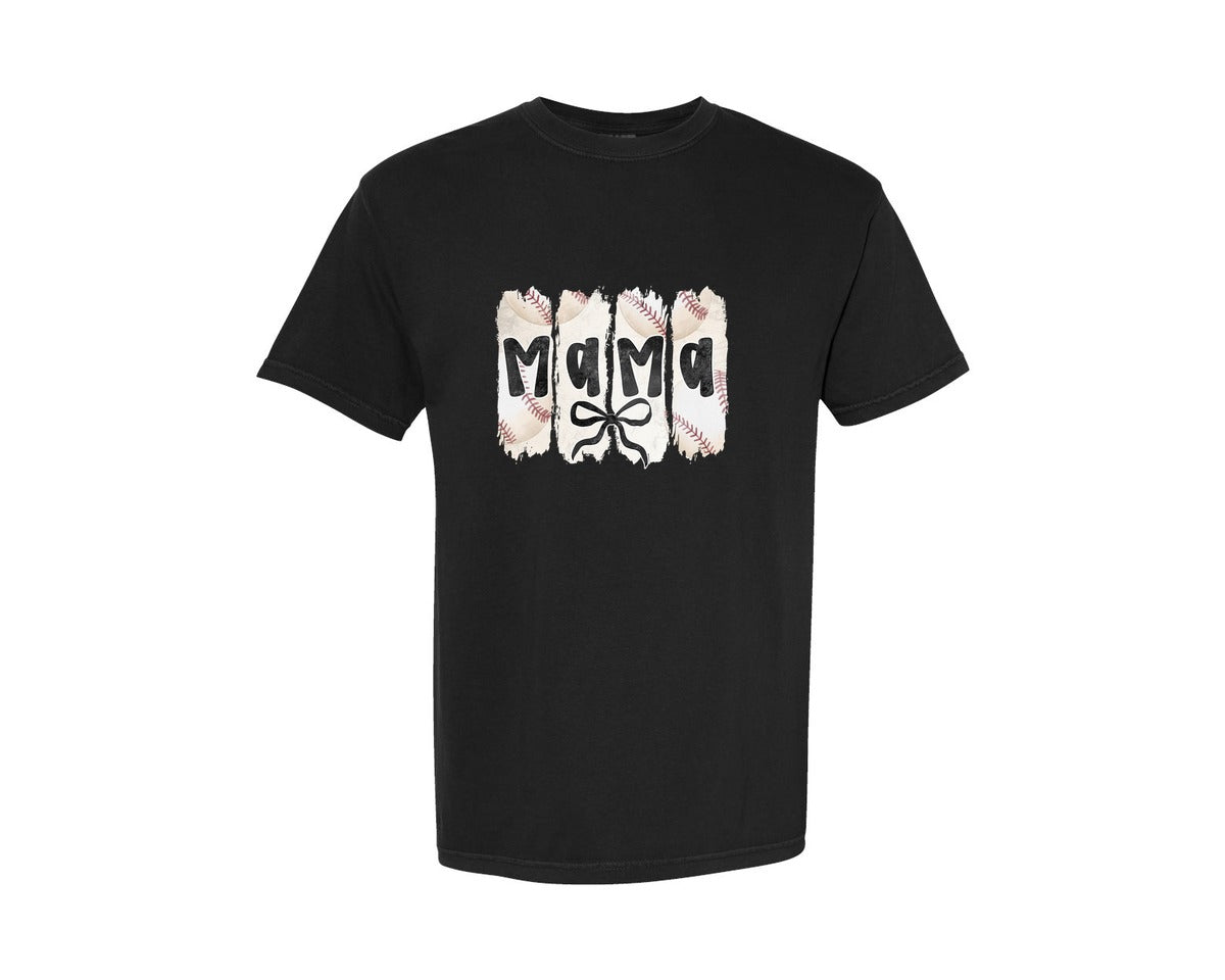 brand:Comfort Colors|color:Black|Coquette Baseball Mama 2 Graphic T-Shirt