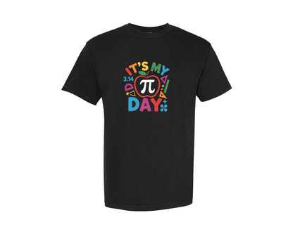 brand:Comfort Colors|color:Black|Pi Day Teacher Apple Graphic T-Shirt