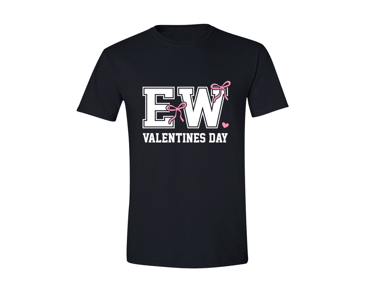 brand:Generic|color:Black|Ew Valentines Day Anti Valentine Graphic T-Shirt