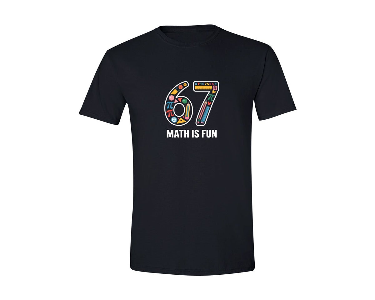 brand:Generic|color:Black|Math Is Fun 67 Cute Pi Day Graphic T-Shirt