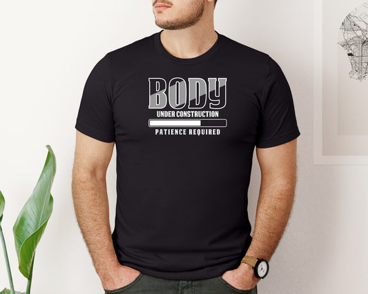 Gym Body Under Construction Tee Design Graphic T-Shirt