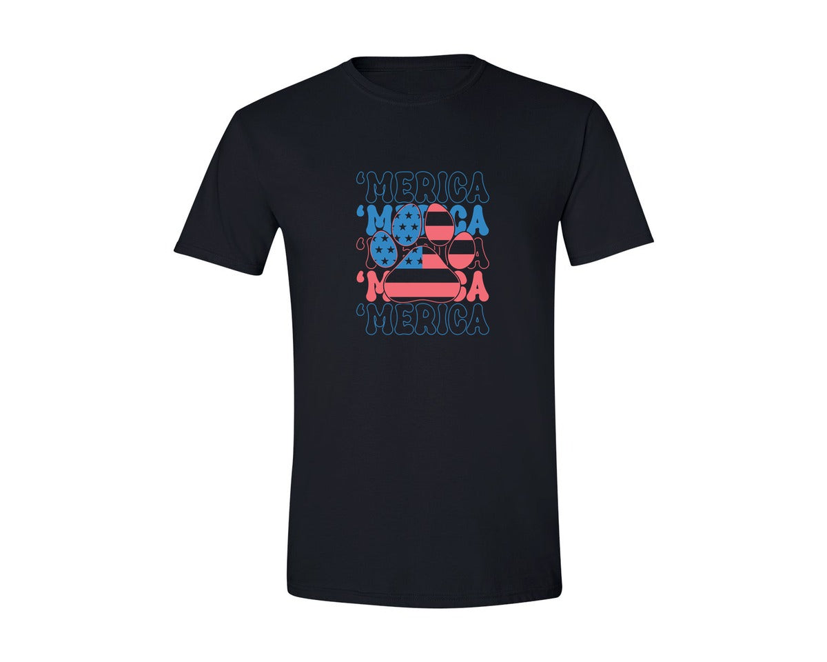 brand:Generic|color:Black|4Th Of July Dog Mom Graphic T-Shirt