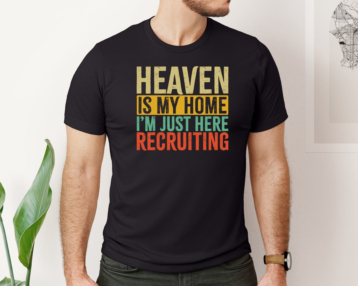 brand:Bella Canvas|color:Black|Heaven Is My Home Christian Religious 2 Graphic T-Shirt