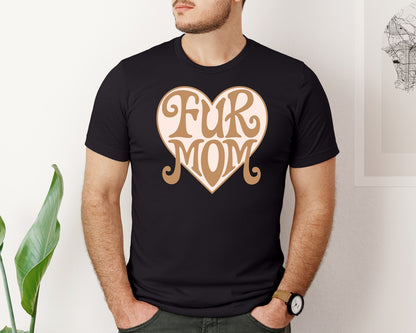 brand:Bella Canvas|color:Black|Fur Mom Cute Crazy Cat Lady Quote Graphic T-Shirt