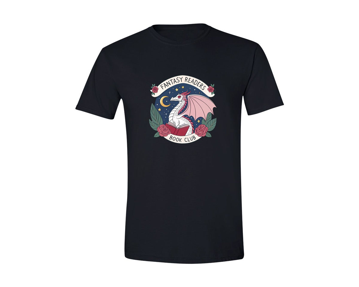 brand:Generic|color:Black|Fantasy Book Club Dragon Book Graphic T-Shirt