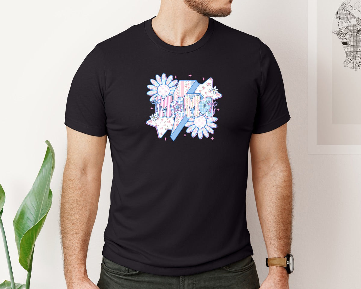 brand:Bella Canvas|color:Black|Preppy Mama Coquette Mama 3 Graphic T-Shirt