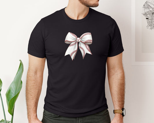Vintage Baseball Bow Coquette Bow Graphic T-Shirt