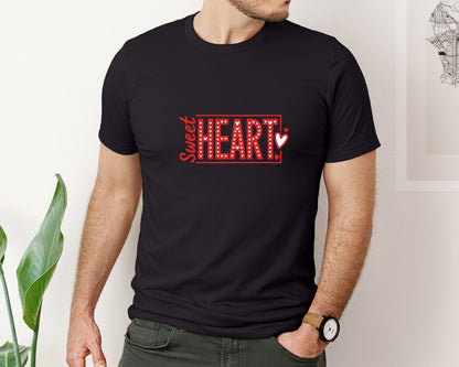 brand:Bella Canvas|color:Black|Sweet Heart Valentine Love Design Graphic T-Shirt