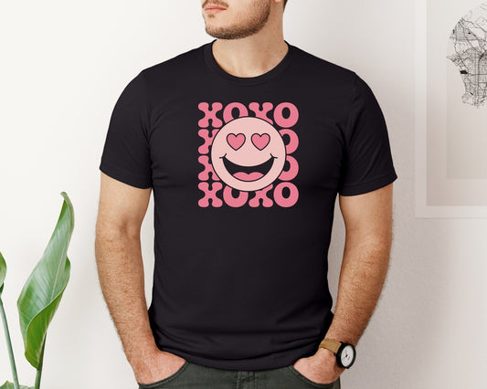 Smiley Face Xoxo Valentines Day Graphic T-Shirt