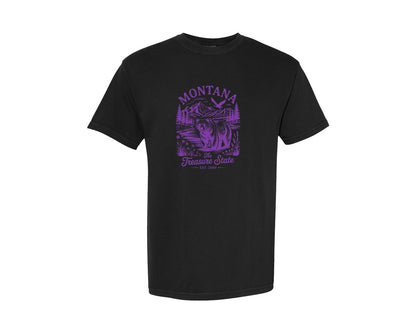 brand:Comfort Colors|color:Black|Montana The Treasure State T Shirt Graphic T-Shirt