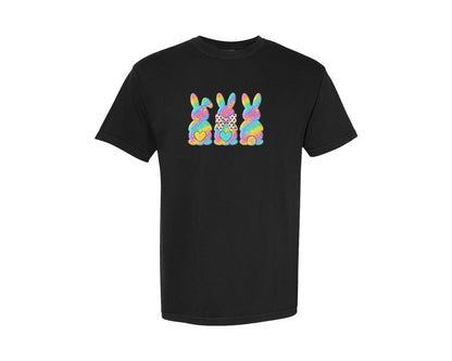 brand:Comfort Colors|color:Black|Faux Yarn Crochet Easter Bunny 10 Graphic T-Shirt