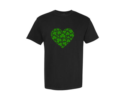 brand:Comfort Colors|color:Black|Shamrock Heart Irish Love Graphic T-Shirt