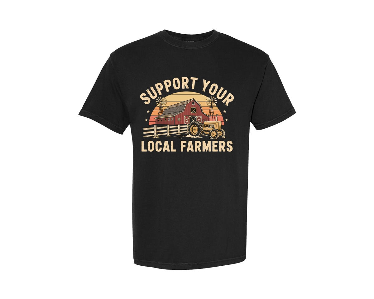 brand:Comfort Colors|color:Black|Tractor Farm Life Shirt Design 10 Graphic T-Shirt