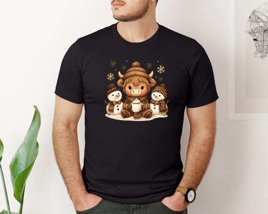 Christmas Pngchristmas Highland Cow Graphic T-Shirt