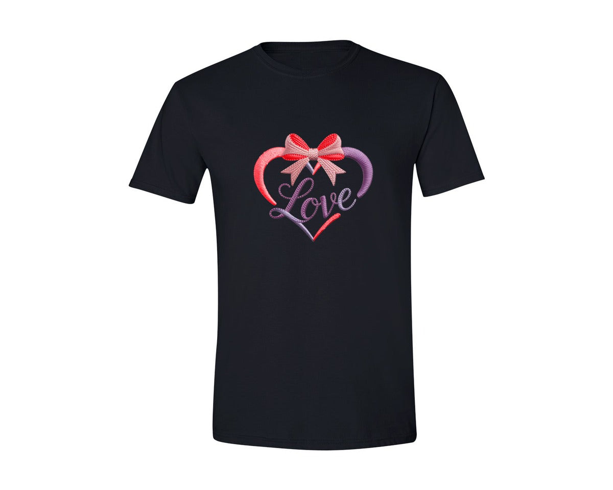 brand:Generic|color:Black|Love Embroidery File Valentine Machine Graphic T-Shirt