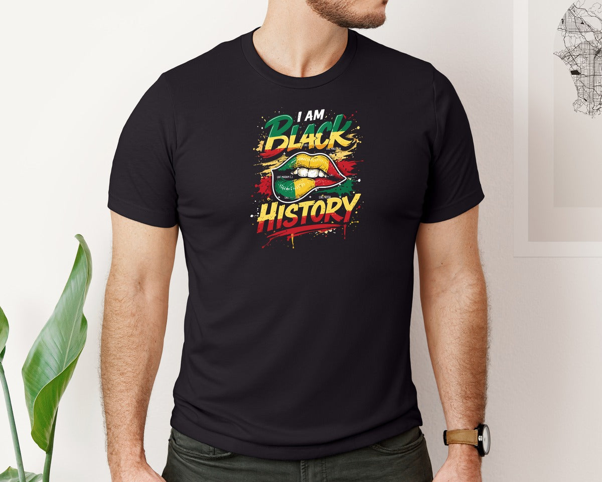 brand:Bella Canvas|color:Black|Bold Black History Month T Shirt Graphic T-Shirt