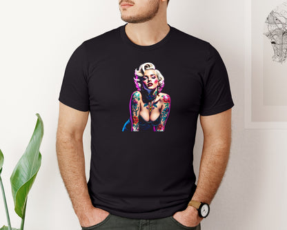brand:Bella Canvas|color:Black|Tattooed Pin Up Glam Graphic T-Shirt