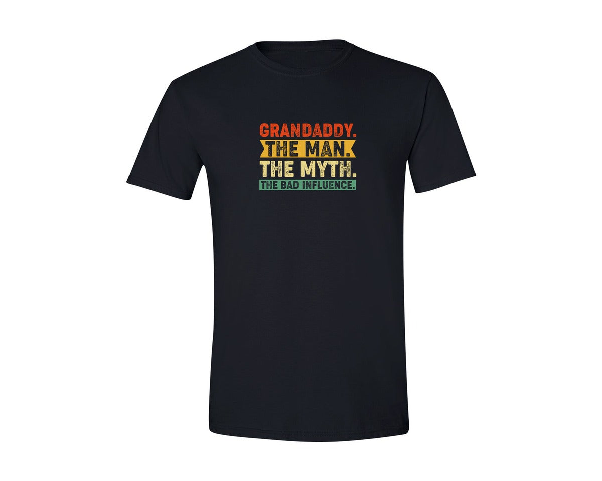 brand:Generic|color:Black|Grandaddy The Man The Myth The Bad Graphic T-Shirt