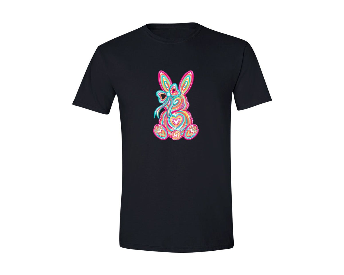 brand:Generic|color:Black|Preppy Coquette Bunny For Easter Graphic T-Shirt