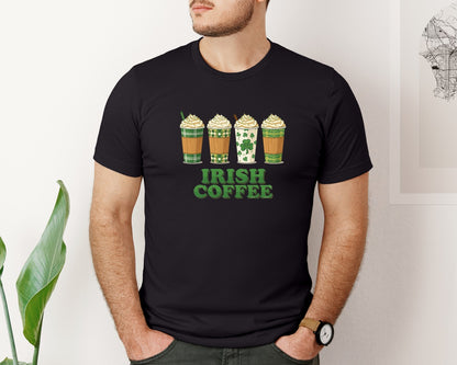 brand:Bella Canvas|color:Black|Irish Coffee St Patricks Day Graphic T-Shirt