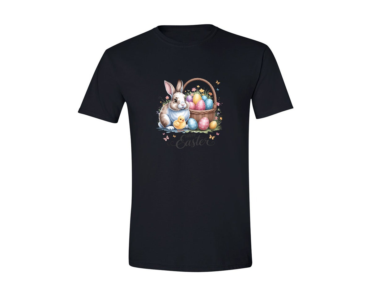 brand:Generic|color:Black|Happy Easter Bunny Eggs 5 Graphic T-Shirt